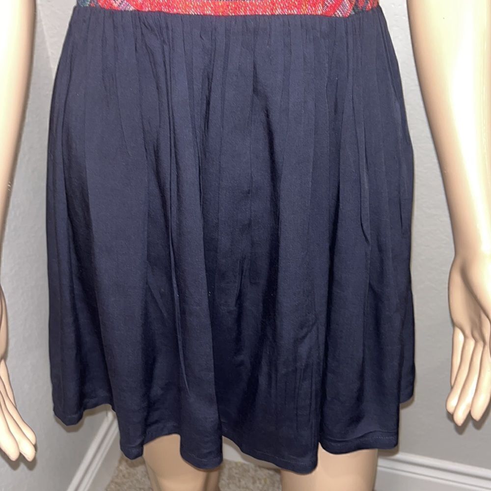 Vintage Anthropologie Staring at stars mini dress, embroidered bodice, lined - Picture 2 of 7